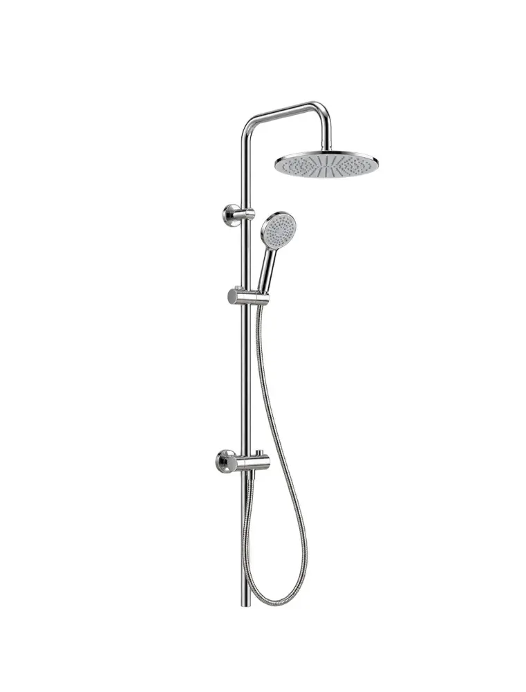 Colonne de douche ROCA SUMA102 chromée avec douche de tête ronde et douchette