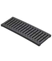 Grille de caniveau Maxiflow en fonte noire 20 × 50 cm