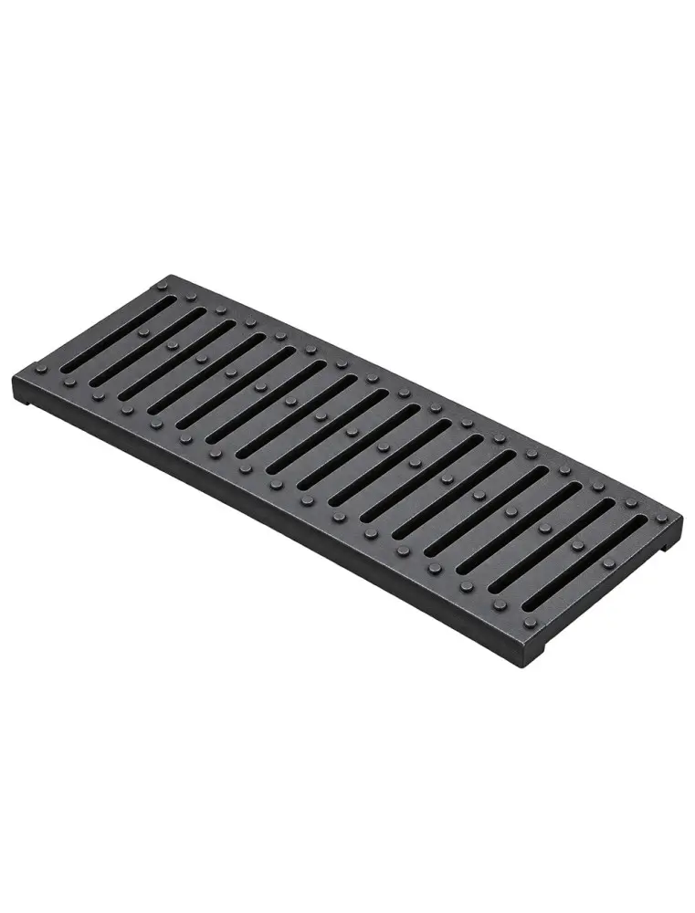 Grille de caniveau Maxiflow en fonte noire 20 × 50 cm