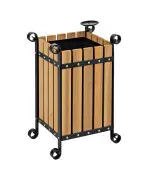 Poubelle en bois carré Eformetal