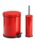 Poubelle à pédale 5 Litres rouge avec porte balai 477K  Eformetal