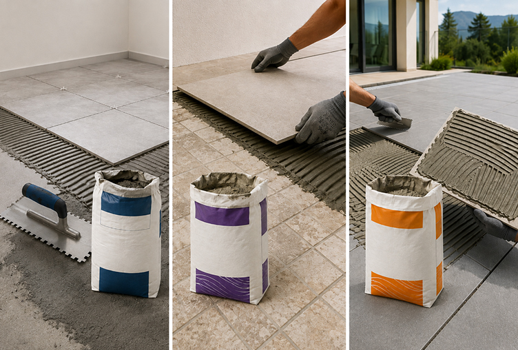 Différents ciments-colles selon pose intérieure rénovation et carrelage extérieur