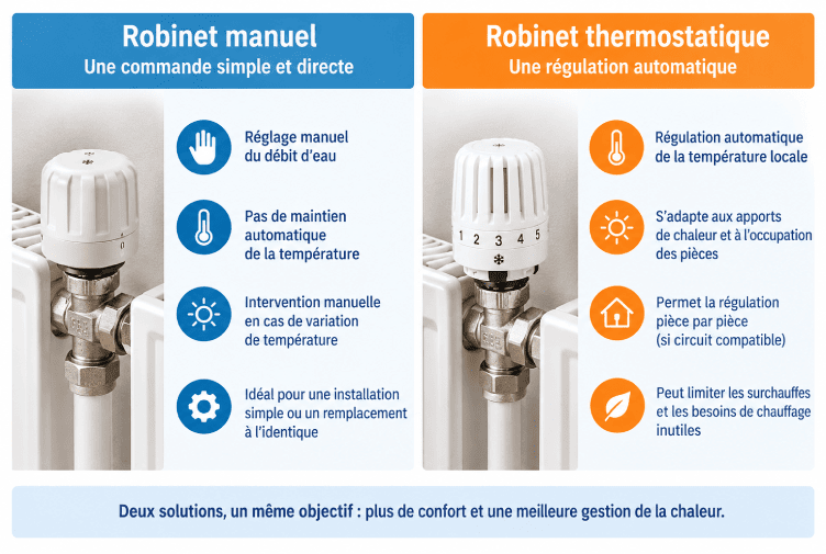 comparaison visuelle des deux robinets