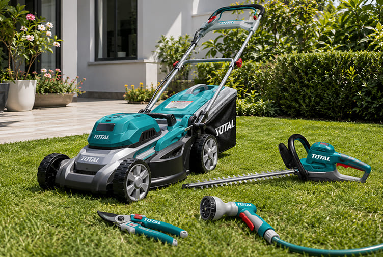 Tondeuse et outils de jardinage TOTAL en Tunisie pour entretenir une pelouse et un jardin